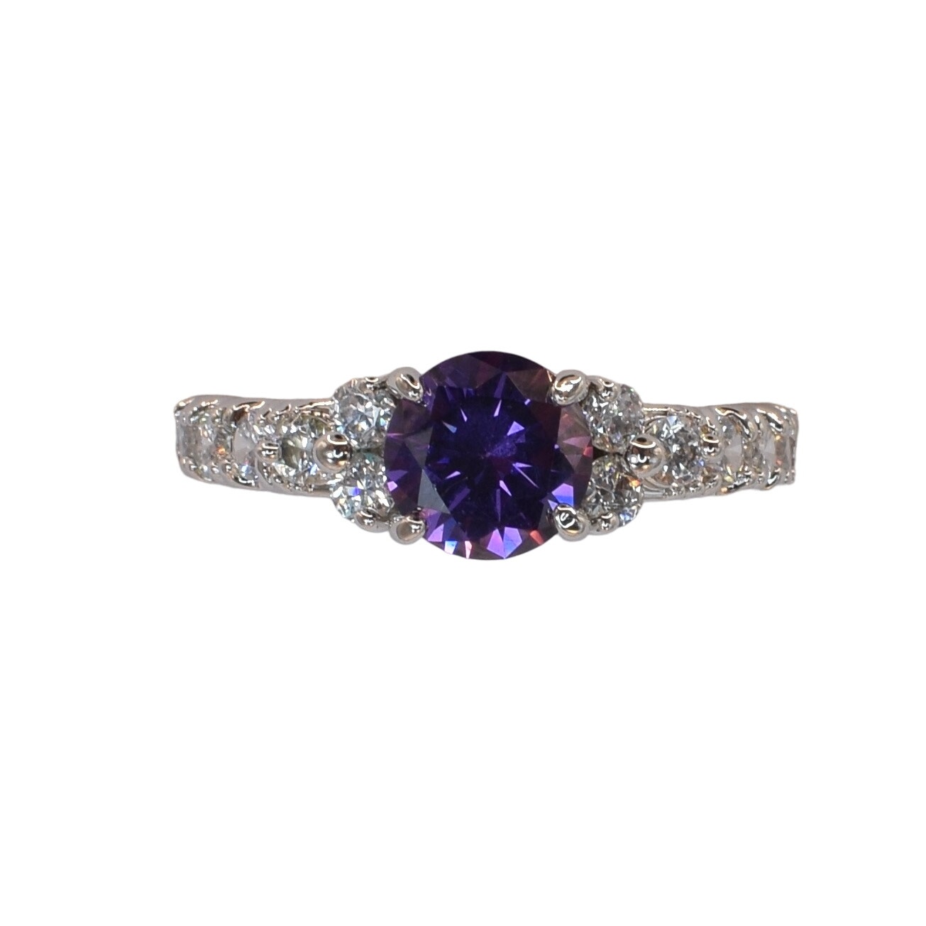 Nwot Fragrant Jewels Purple Round-Cut Pave Multi-Stone Ring Size 775 Us 20$